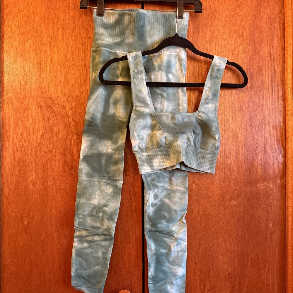 FP Movement by Free People Good Karma Tie-Dye Leggings and Top Set